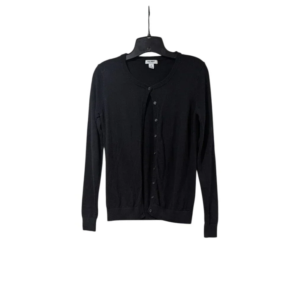 Old Navy Black Button Up Long Sleeve Cardigan Sz XS - Picture 1 of 6